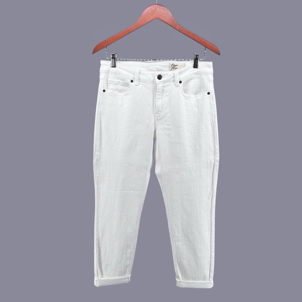 Cosmic Blue Love NWOT White Cuffed Skinny Jeans Size 29 Stretch Denim Jeans